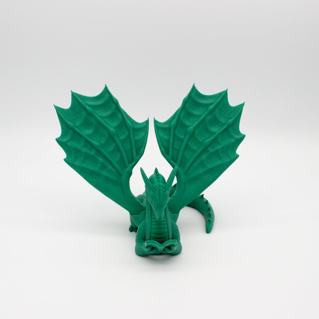 Dragón sujeta libros