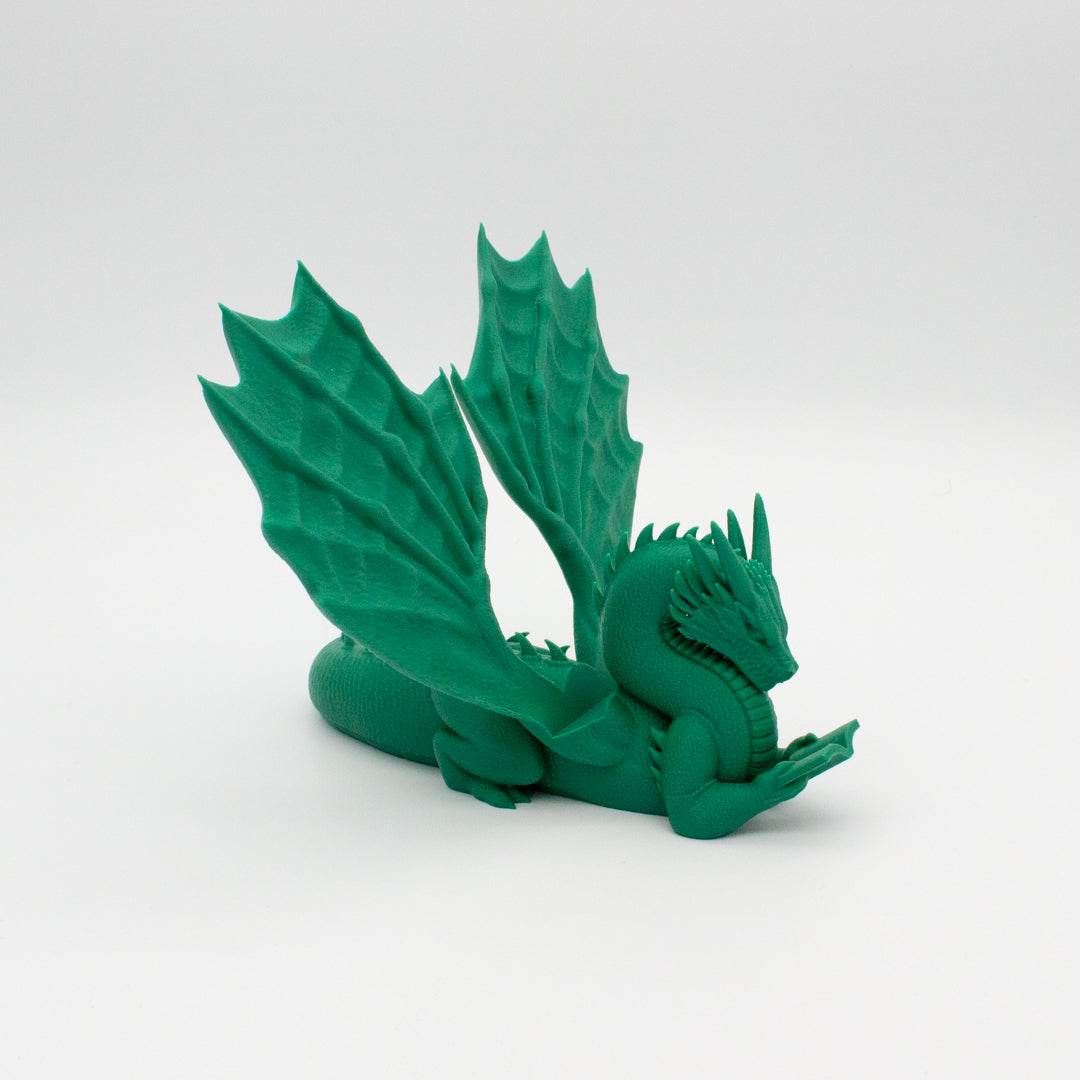 Dragón sujeta libros