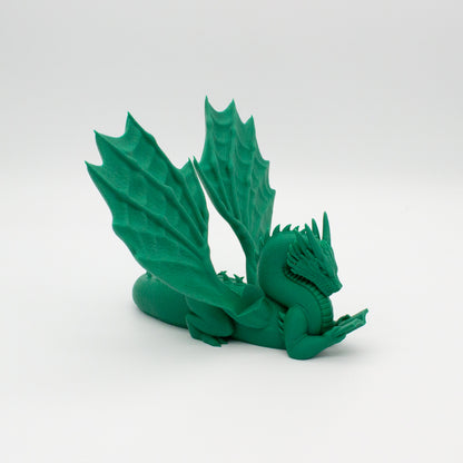 Dragón sujeta libros